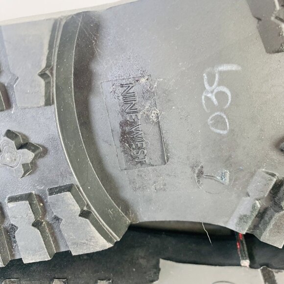 Nine West Womens Ankle Combat Boots Size 7 Black Glossy Parachute Red Winter - Picture 11 of 16